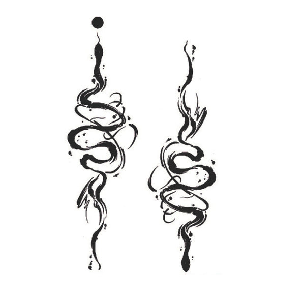 Долговременное тату Змеи абстракция