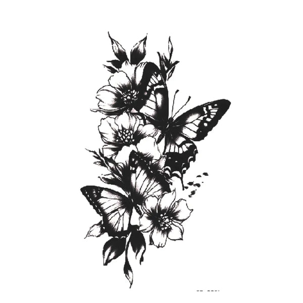 Долговременное тату Цветы-бабочки Ink-Ok