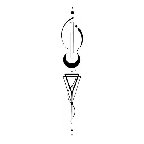 Долговременное тату Луна-геометрия Ink-Ok