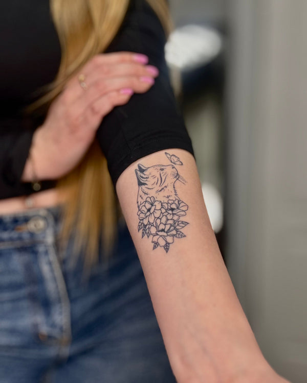 Долговременное тату Котик в цветах Ink-Ok