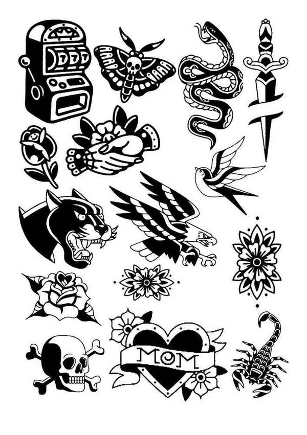 Временное тату Олд скул # Ink-Ok