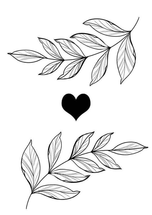 Временное тату Веточки и сердце Ink-Ok