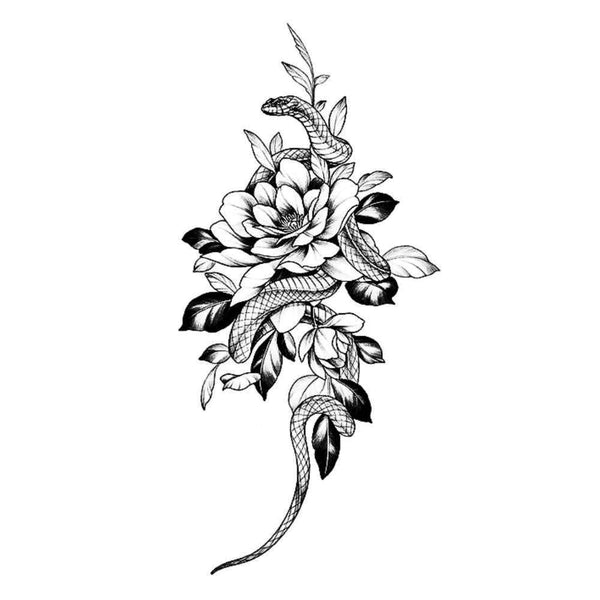 Временное тату Змея и Роза Ink-Ok