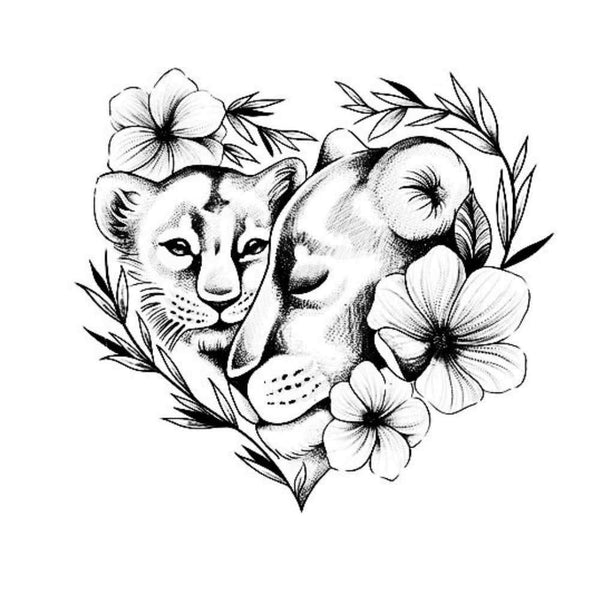 Временное тату Львы Ink-Ok