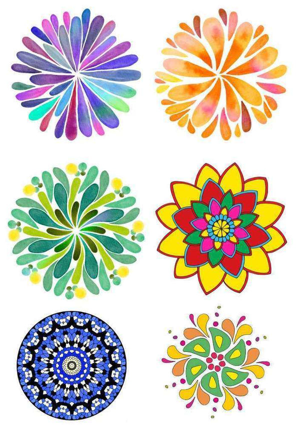 Временное тату Мандала цветной сет Ink-Ok