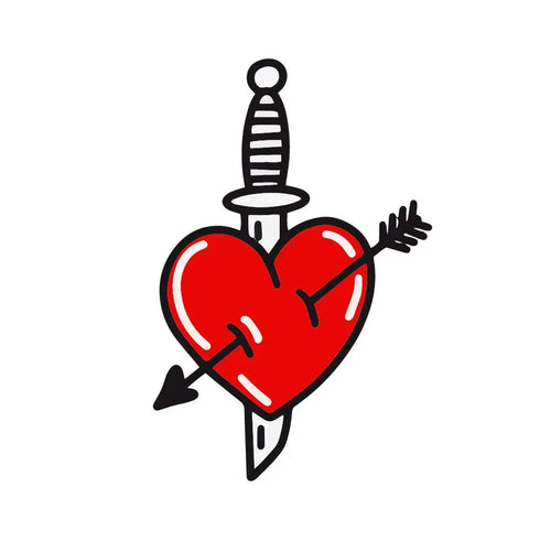 Временное тату разбитое сердце Ink-Ok