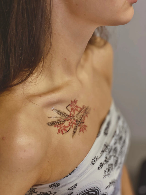 Временное тату Орнамент и колоски Ink-Ok