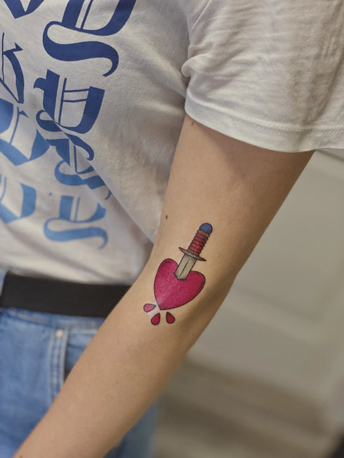 Временное тату мини сердце-олдскул Ink-Ok