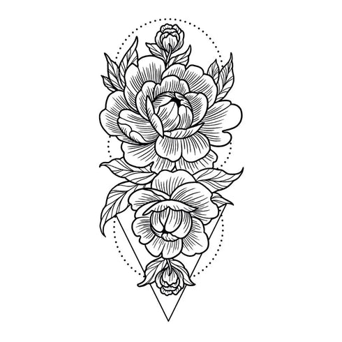 Временное тату Цветок - геометрия Ink-Ok