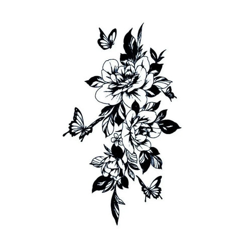Долговременная татуировка Цветок-бабочки Ink-Ok
