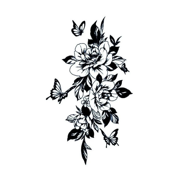 Долговременная татуировка Цветок-бабочки Ink-Ok