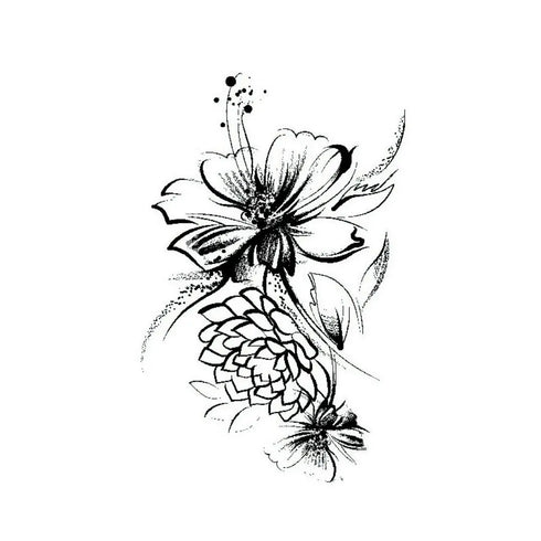 Долговременная татуировка Цветок абстракция Ink-Ok