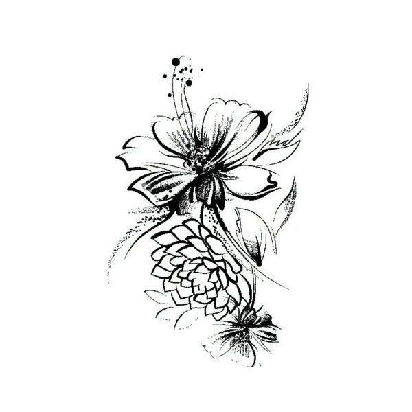 Долговременная татуировка Цветок абстракция Ink-Ok
