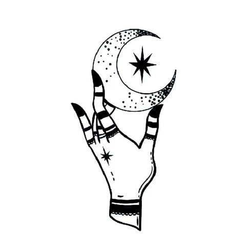 Долговременная татуировка Луна-рука Ink-Ok