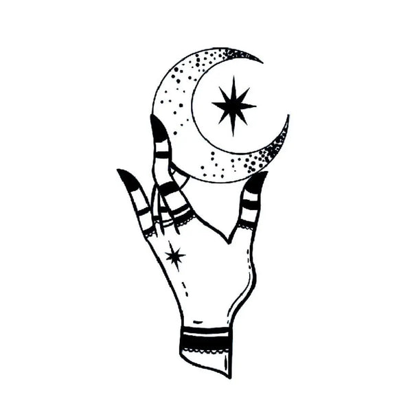 Долговременная татуировка Луна-рука Ink-Ok
