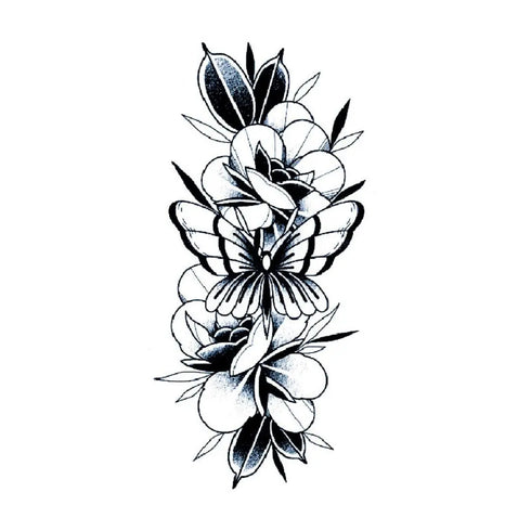 Долговременная татуировка Цветы-бабочка Ink-Ok