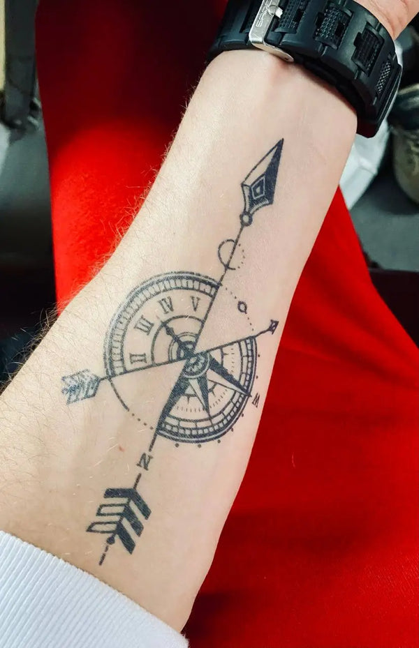 Долговременная татуировка Компас-стрела Ink-Ok