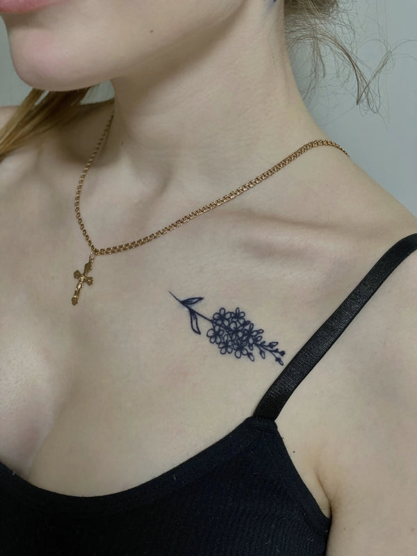 Долговременная татуировка Минималистичная Веточка Ink-Ok