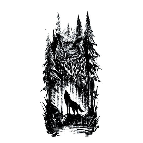 Долговременное тату Лес и животные Ink-Ok
