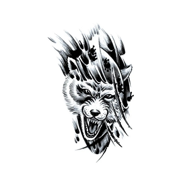 Долговременное тату Волк-ярость Ink-Ok