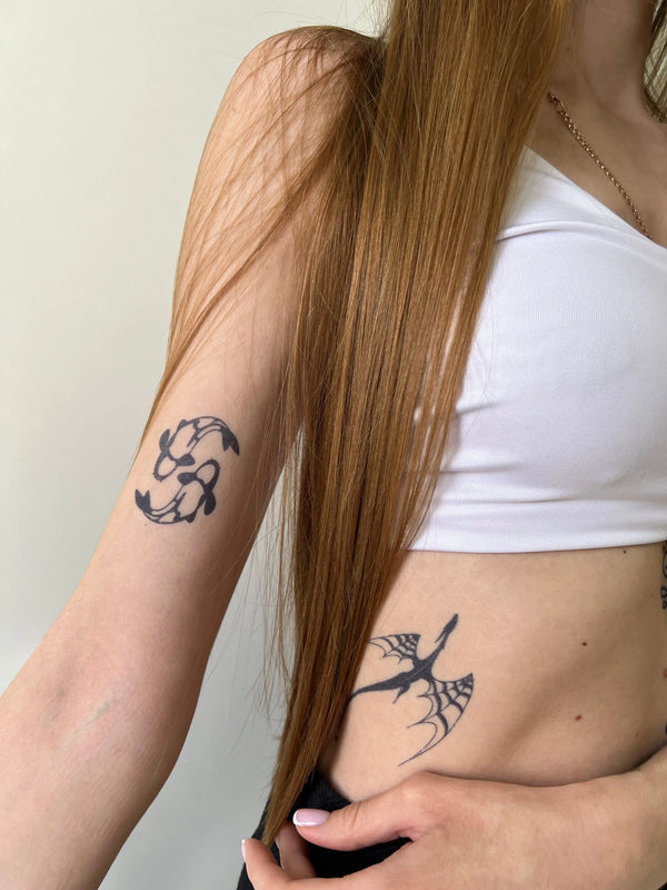 Долговременная татуировка Пара-рыб Ink-Ok