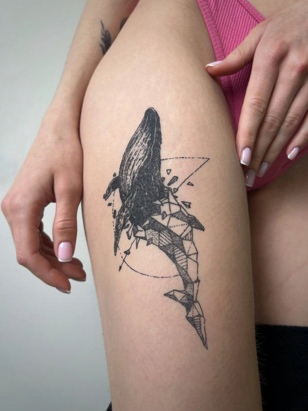 Долговременная татуировка Кит-геометрия Ink-Ok