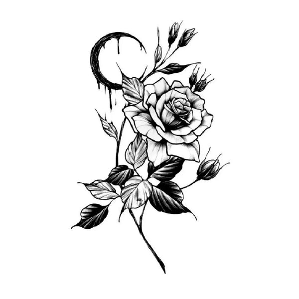 Долговременное тату Роза-луна Ink-Ok