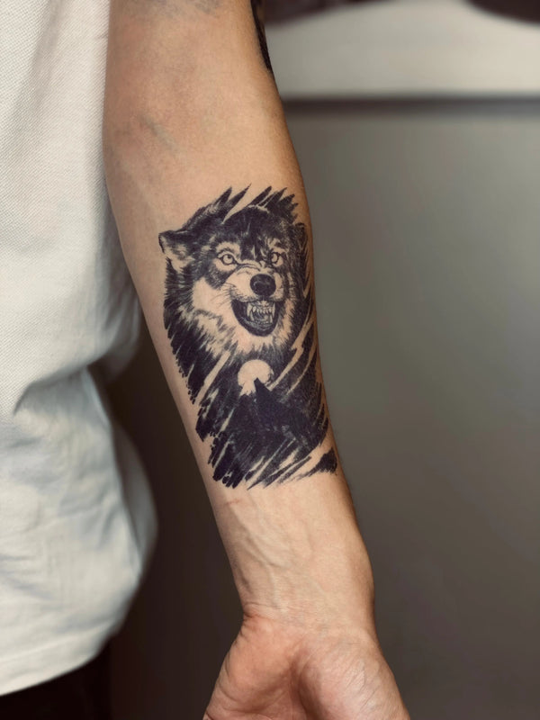 Долговременное тату Волк-ярость Ink-Ok