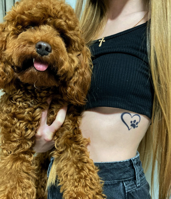 Долговременное тату Лапка и сердечко Ink-Ok