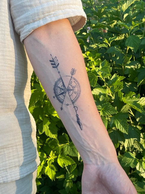Долговременная татуировка Компас-стрела Ink-Ok
