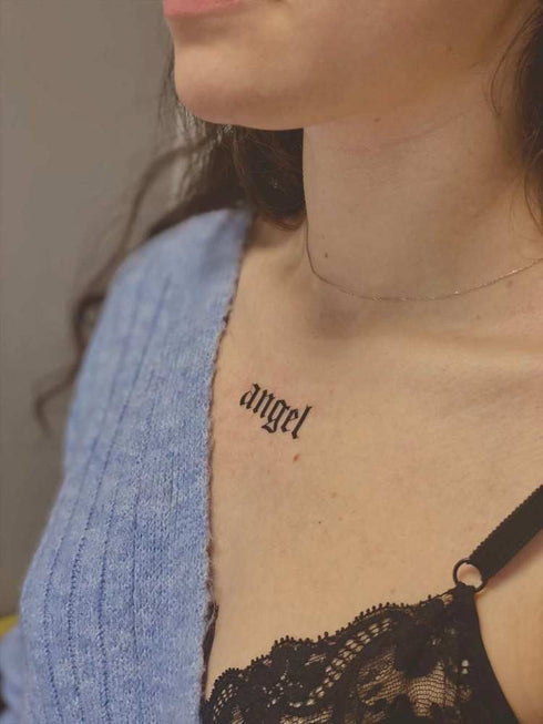 Временное тату надпись Angel Ink-Ok