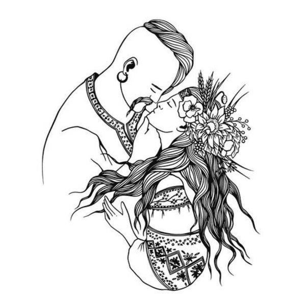 Временное тату Козак і козачка Ink-Ok