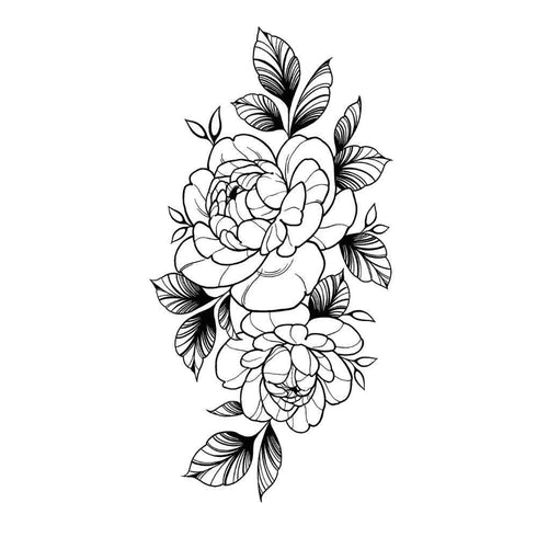 Временное тату Пионы Ink-Ok