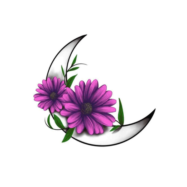 Временное тату Луна цветы Ink-Ok