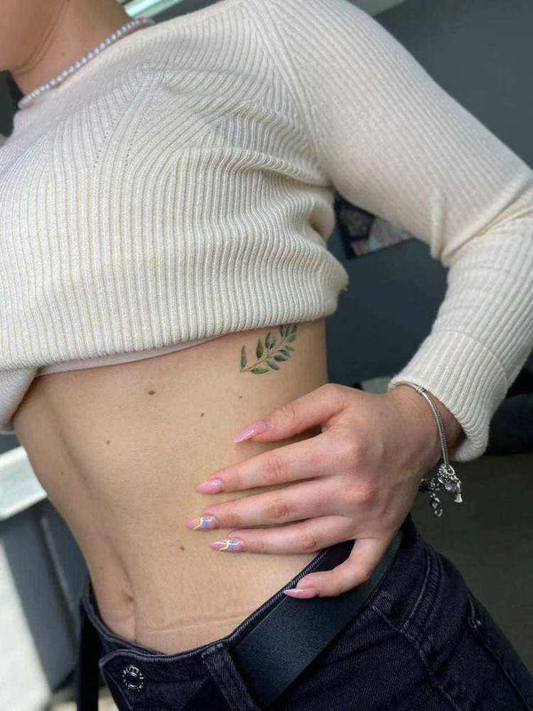 Временное тату Веточка акварель Ink-Ok