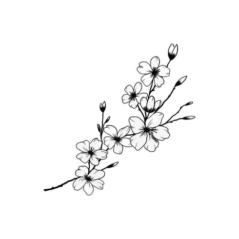 Временное тату Ветка сакуры Ink-Ok