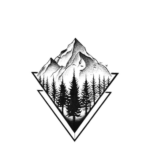 Временное тату Лес и горы Ink-Ok