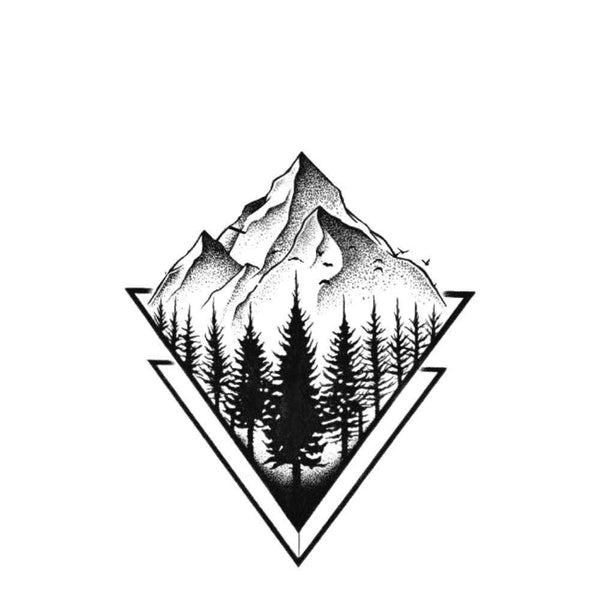 Временное тату Лес и горы Ink-Ok