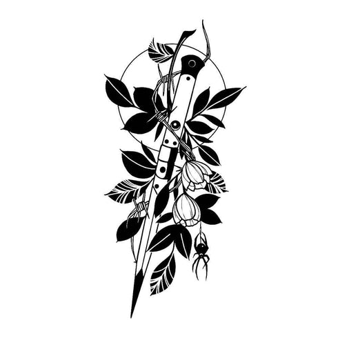 Кинжал - цветы Ink-Ok