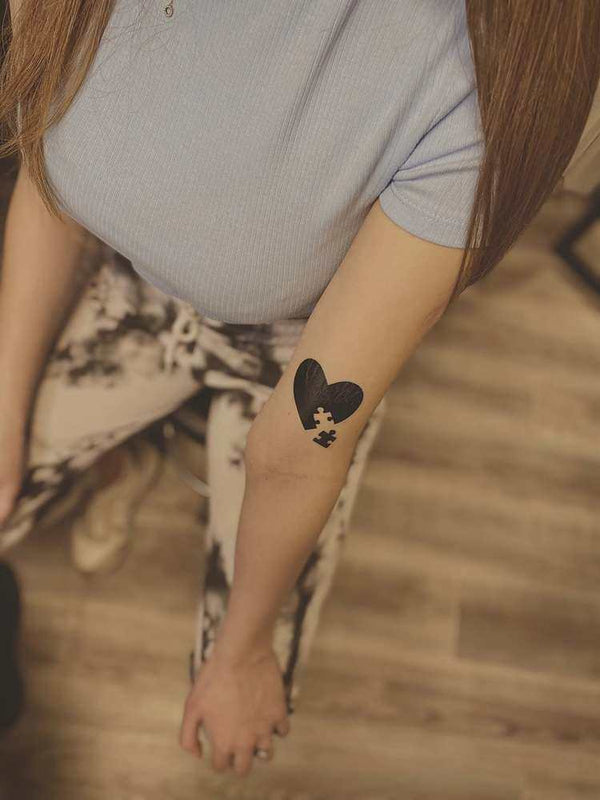 Временное тату Пазл сердца Ink-Ok