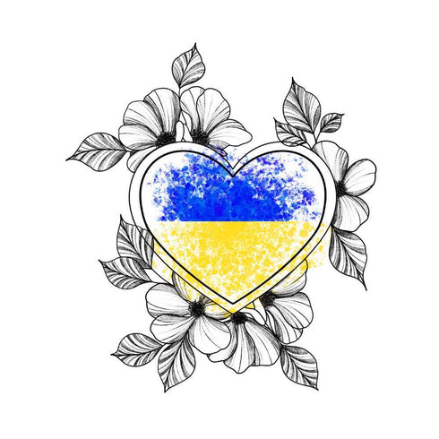 Временное тату Сердце-цветы-Украина Ink-Ok