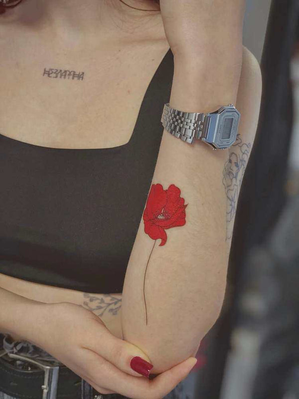 Временное тату Цветок мака Ink-Ok