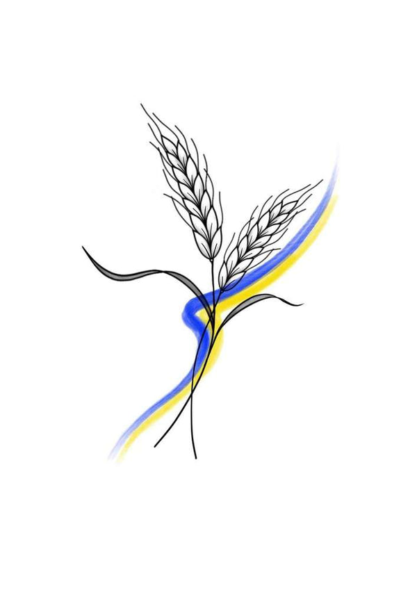 Временное тату патриотическое колоски - Украина Ink-Ok