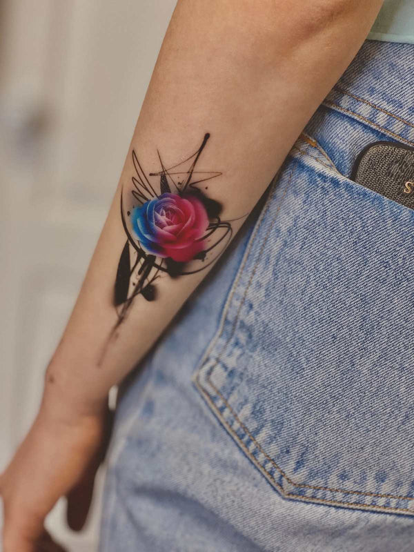 Временное тату Роза абстракт Ink-Ok