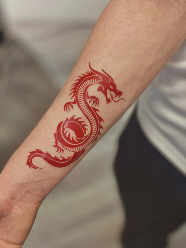 Временное тату красный дракон Ink-Ok