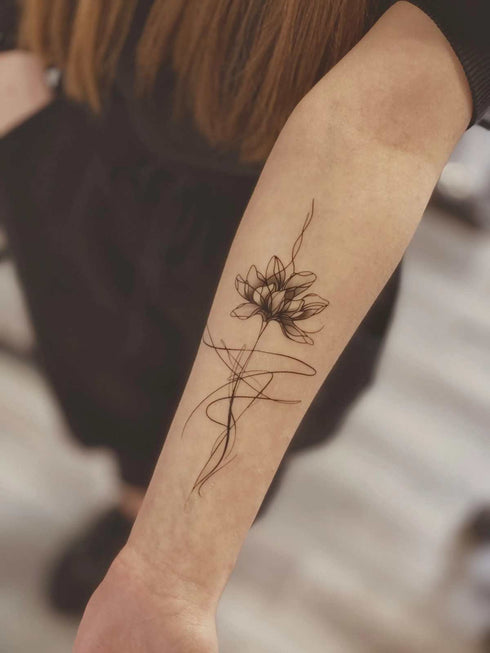 Временное тату цветы-абстракция Ink-Ok