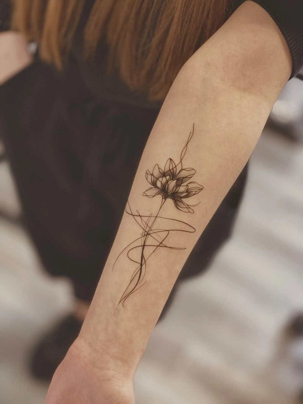 Временное тату цветы-абстракция Ink-Ok